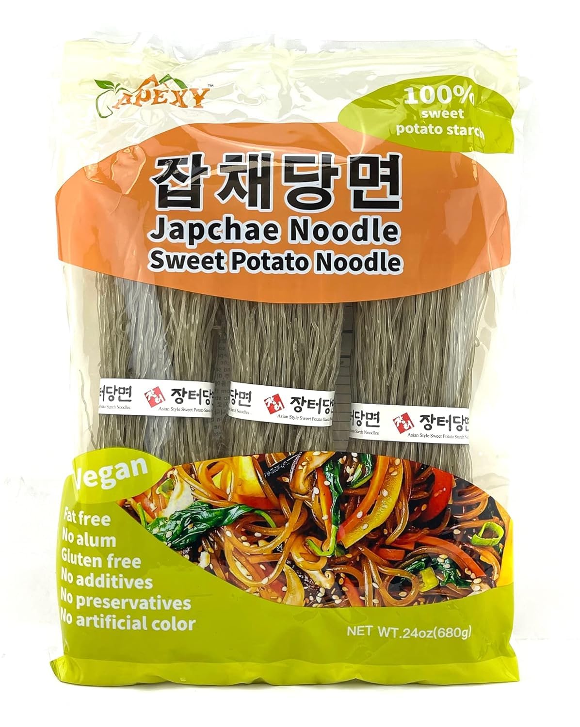 APEXY Sweet Potato Glass Noodles bag 680g, gluten-free and versatile for Japchae and soups