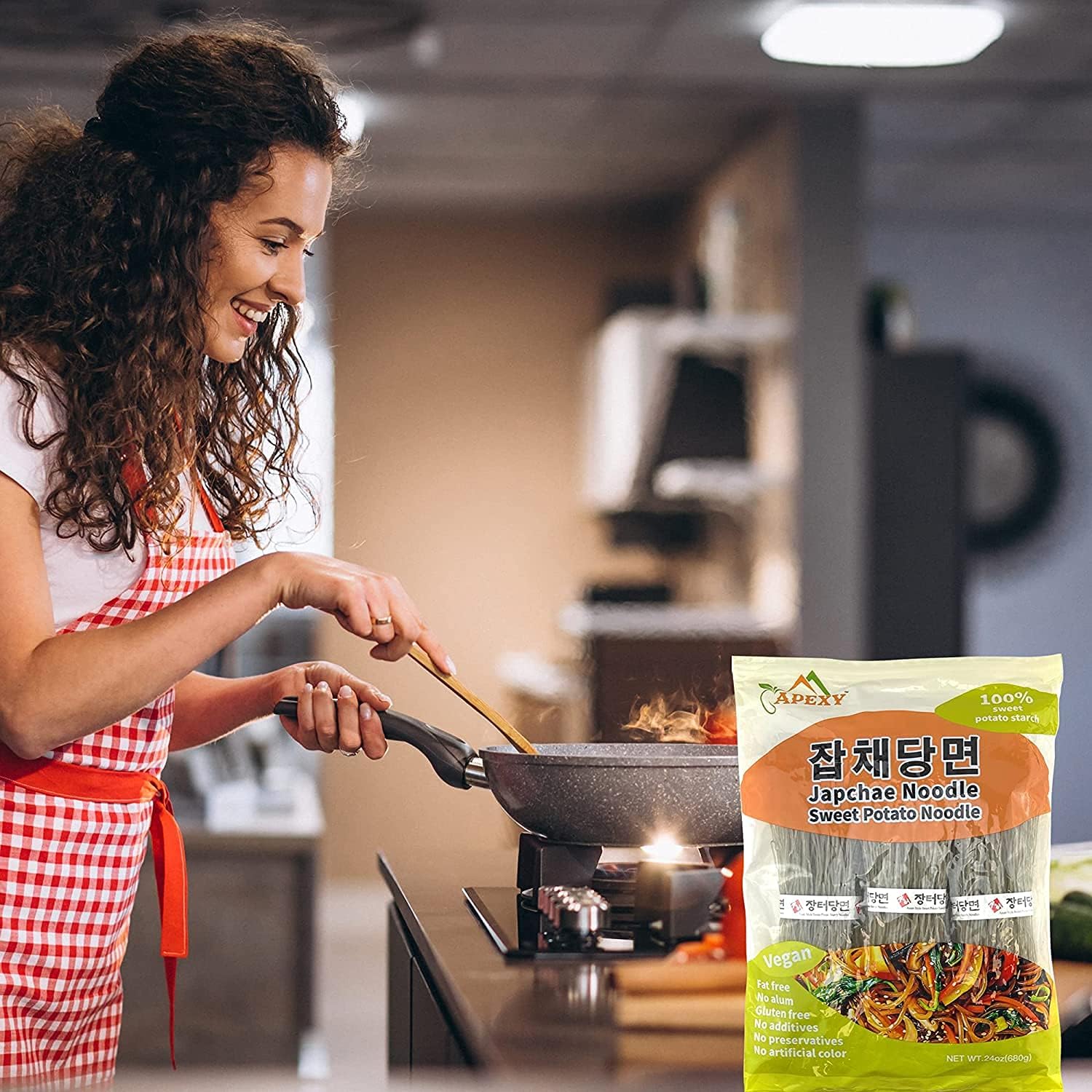 Multi-use APEXY noodles suitable for stir-fries and salads