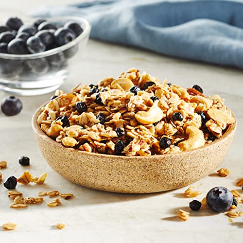 Morning routine shot with Aplenty Blueberry Muffin Granola as a quick grab-and-go