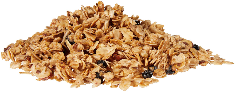 Spoon serving of Aplenty granola demonstrating easy, on-the-go breakfast option