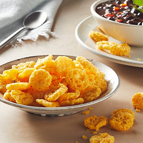 Aplenty cheddar cheese crisps close-up – rich cheese flavor for a premium snack upgrade