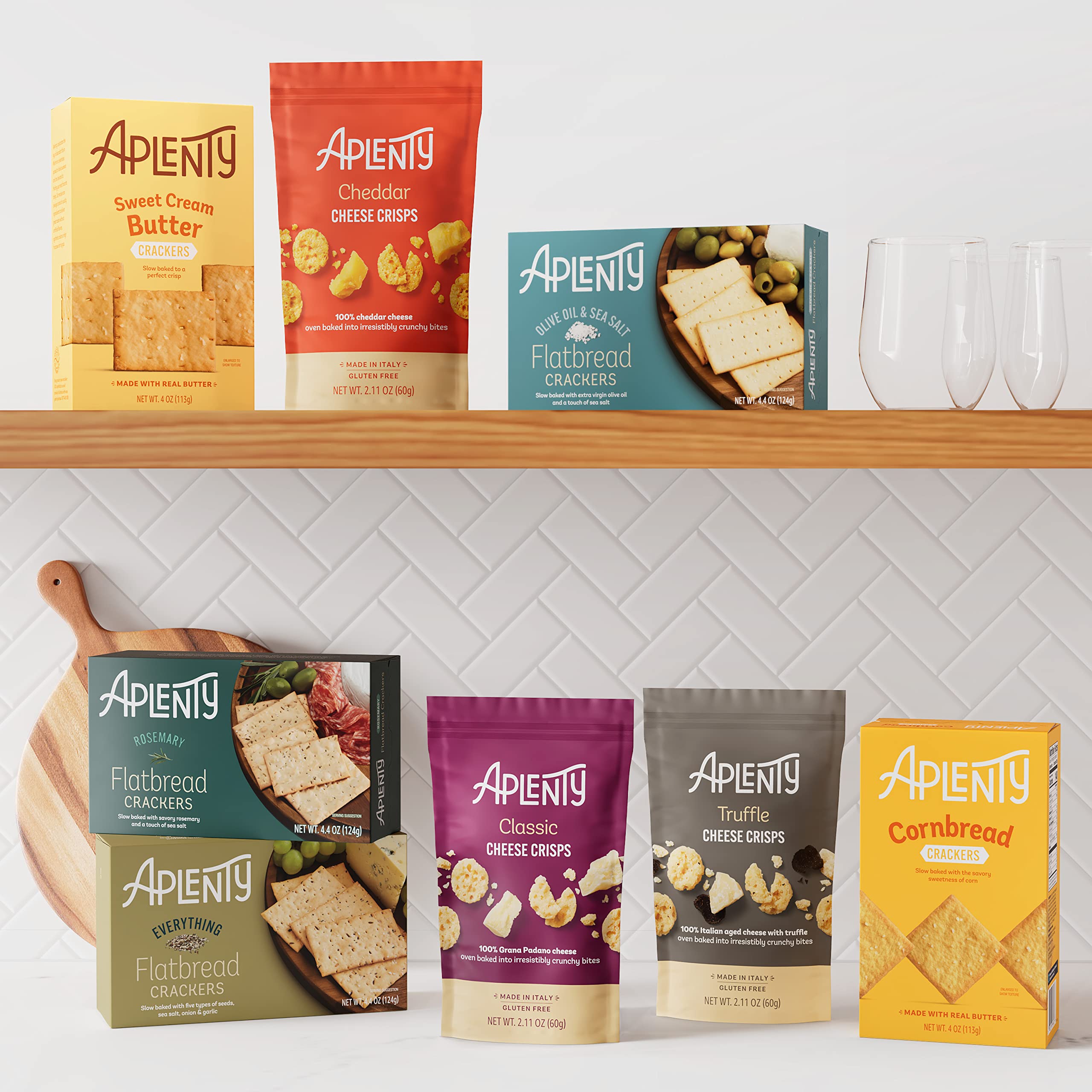 Aplenty Classic Cheese Crisps gluten-free snack, ready for quick munching.
