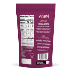 Aplenty Classic Cheese Crisps highlighting Grana Padano cheese in a savory bite.