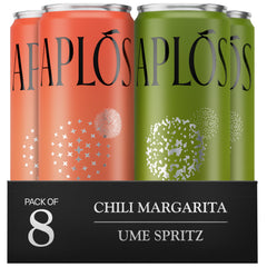 Aplós Ume Spritz can close-up with calming botanicals for mindful sipping.