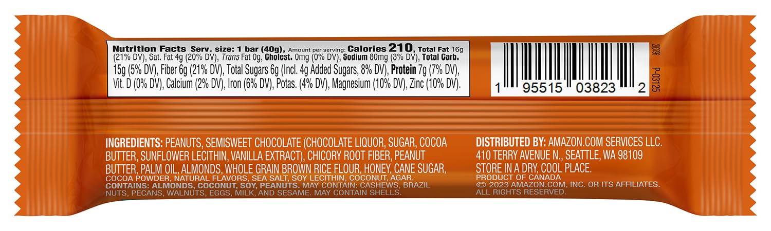 Unwrapped Aplenty bar reveals creamy peanut butter center and chocolate coating.