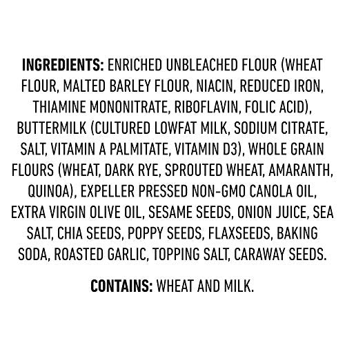 Aplenty Everything Flatbread Crackers seed blend close-up—hearty bite for snacking.