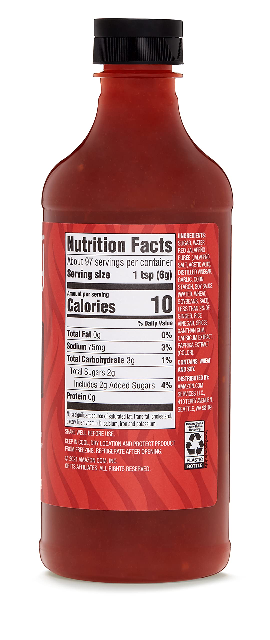Aplenty Sweet Sriracha label close-up shows garlic and ginger notes