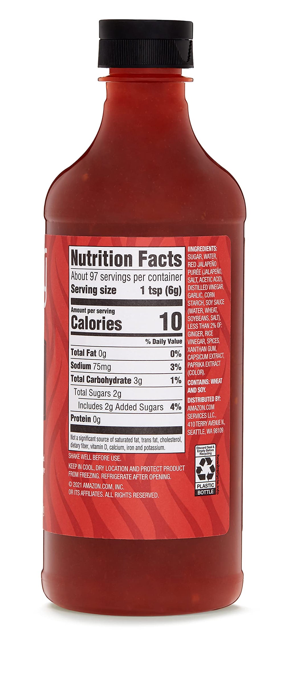 Aplenty Sweet Sriracha label close-up shows garlic and ginger notes