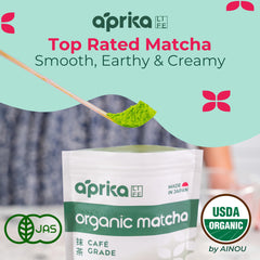 aprikalife smoothie with matcha adds color and natural energy