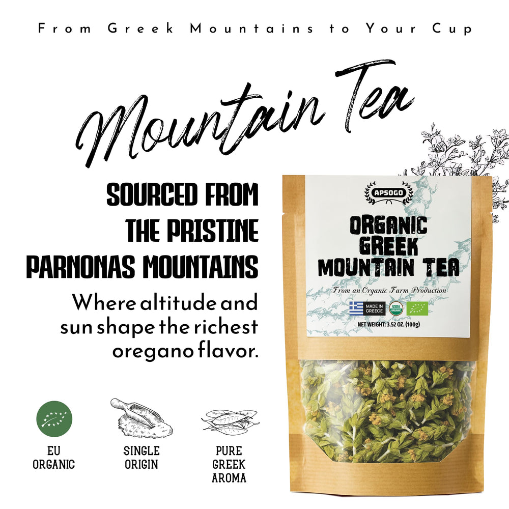 APSOGO Greek Mountain Tea aroma highlights bright herbal notes for calm moments.