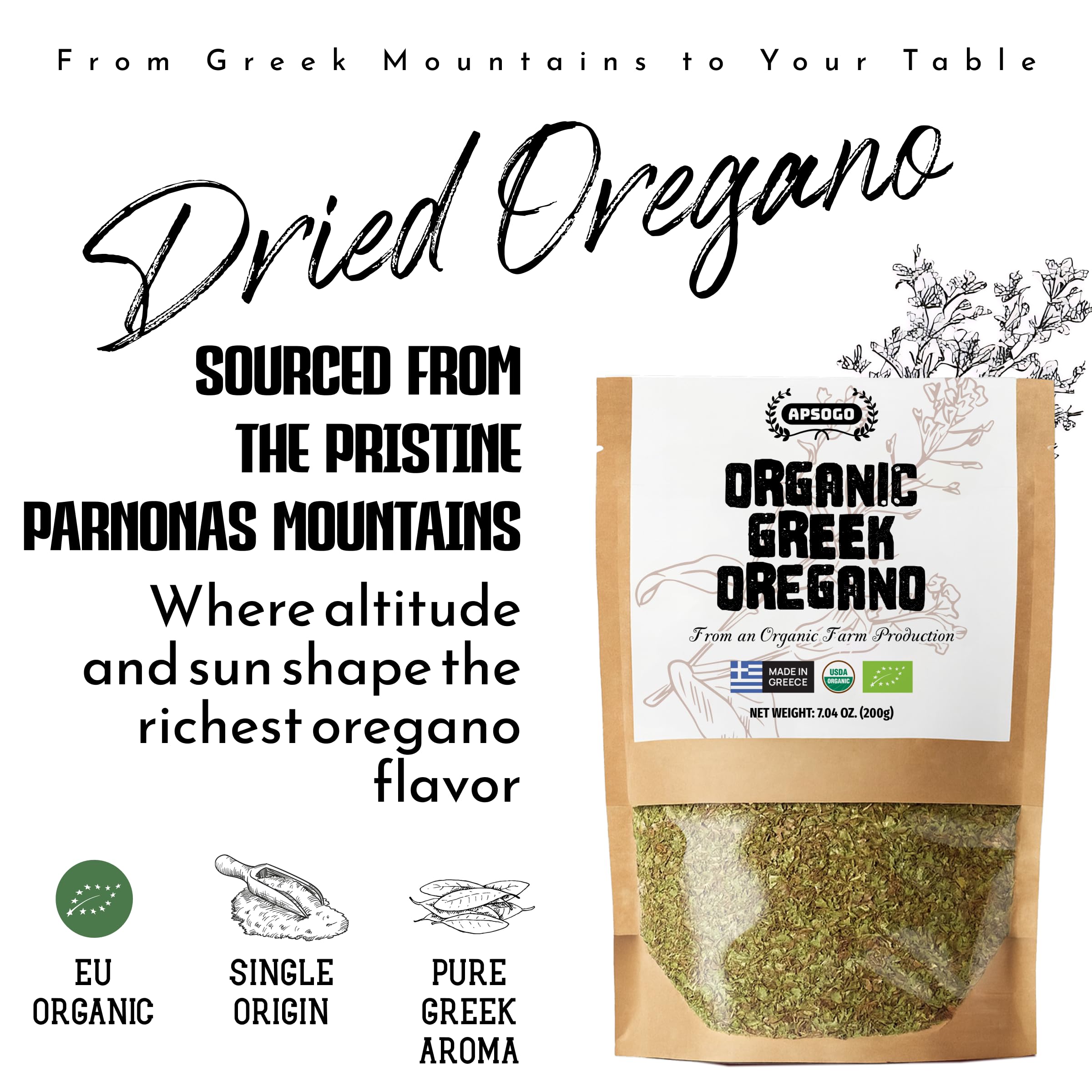 Apsogo oregano dried with fine texture, easy to blend into sauces