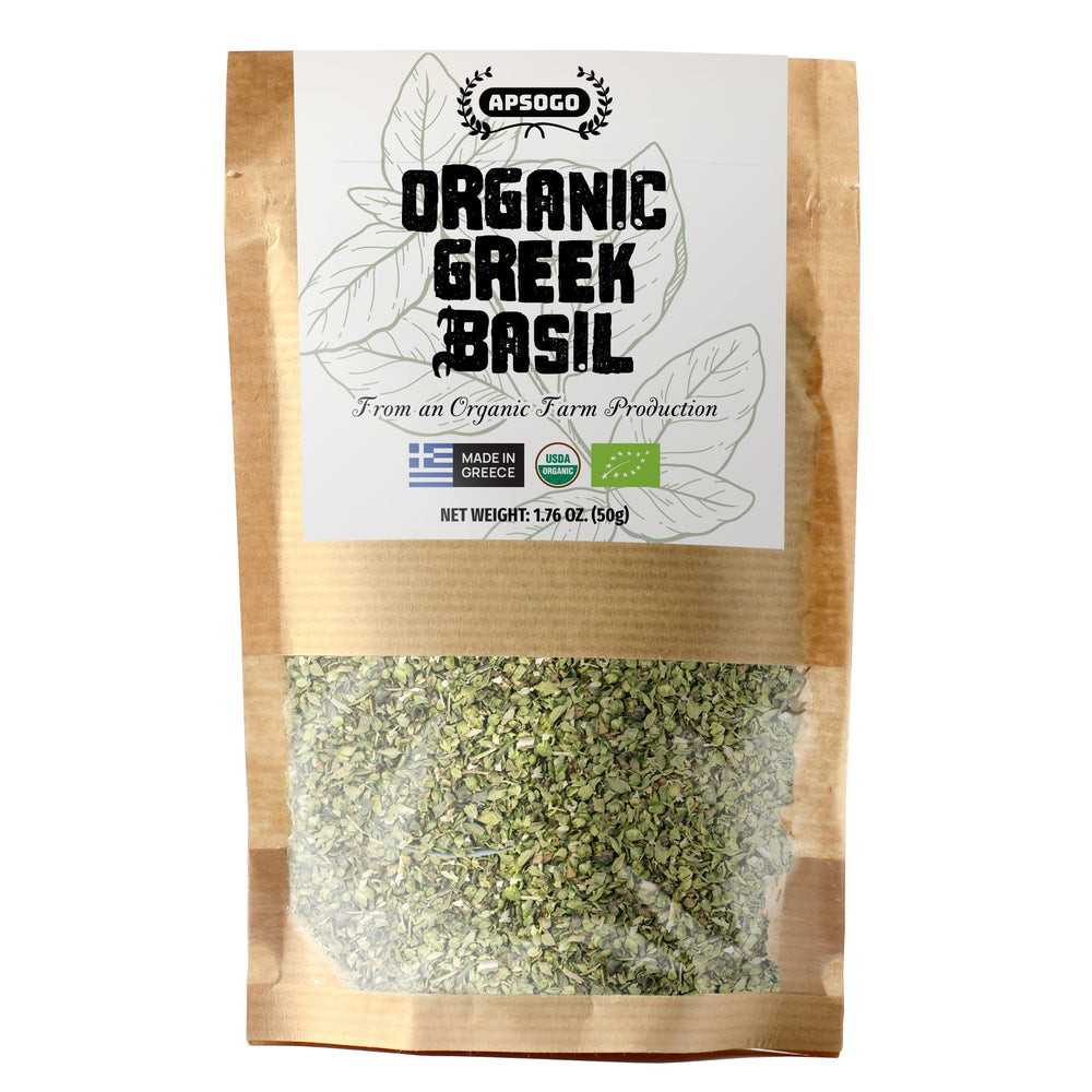 Apsogo organic Greek basil dried leaves deliver vibrant aroma for Mediterranean dishes