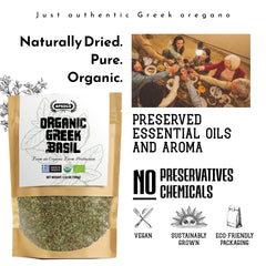 Apsogo organic Greek basil pesto-ready leaves blend with olive oil