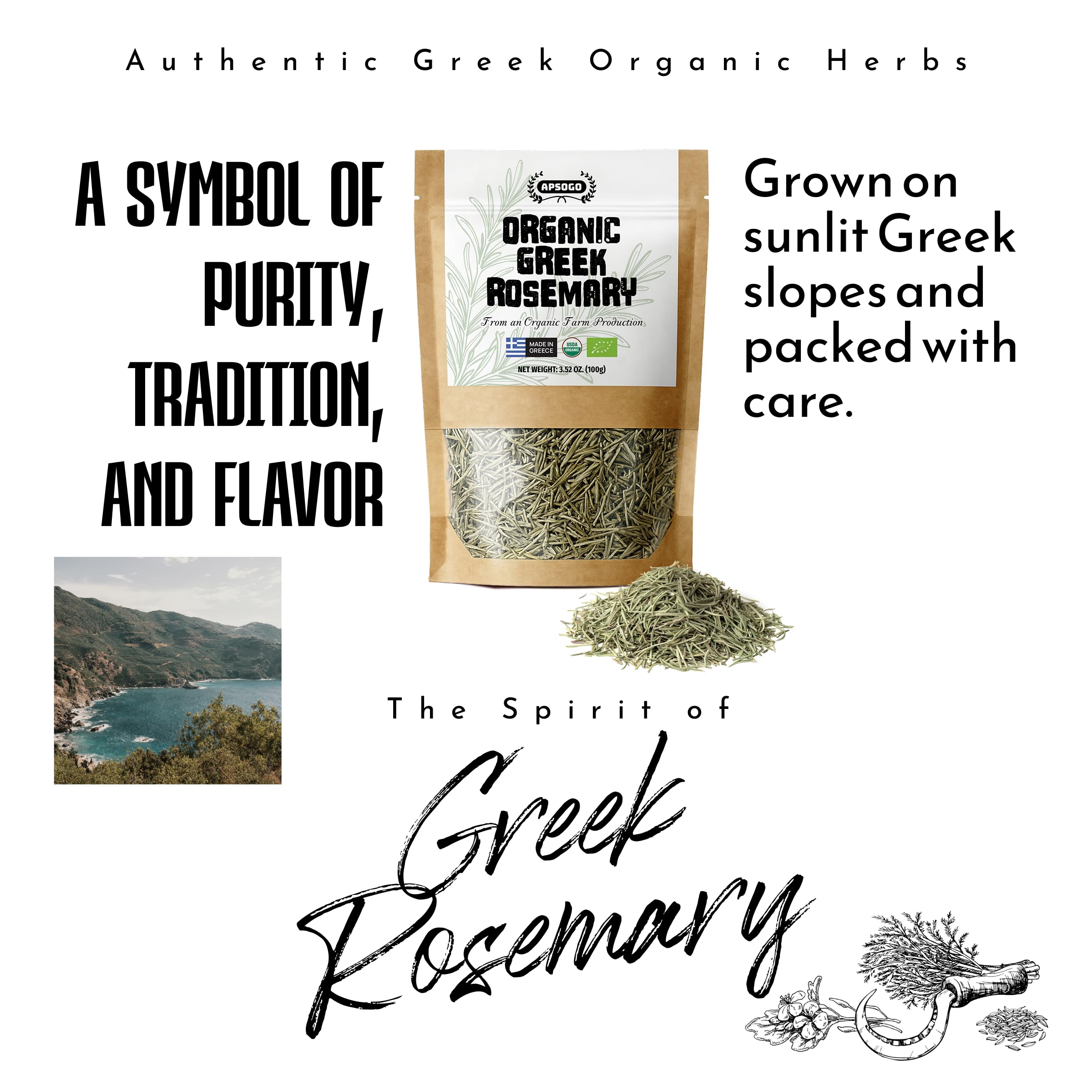 APSOGO tea-worthy rosemary infusion for a soothing clean Mediterranean taste