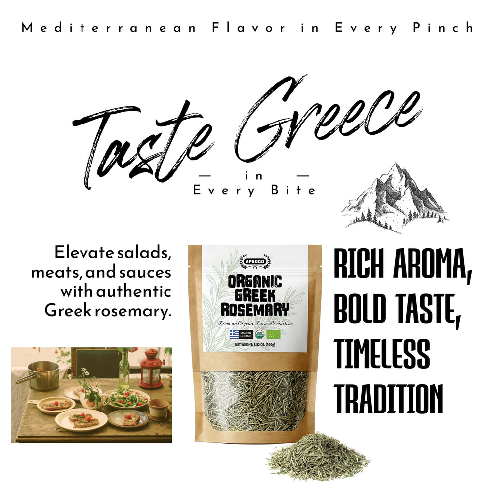 APSOGO rosemary tea infusion using whole leaves for a clean cup.