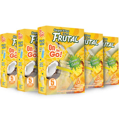 Arbol Frutal on-the-go Pina Colada stick dissolving in water for a tropical refresh.