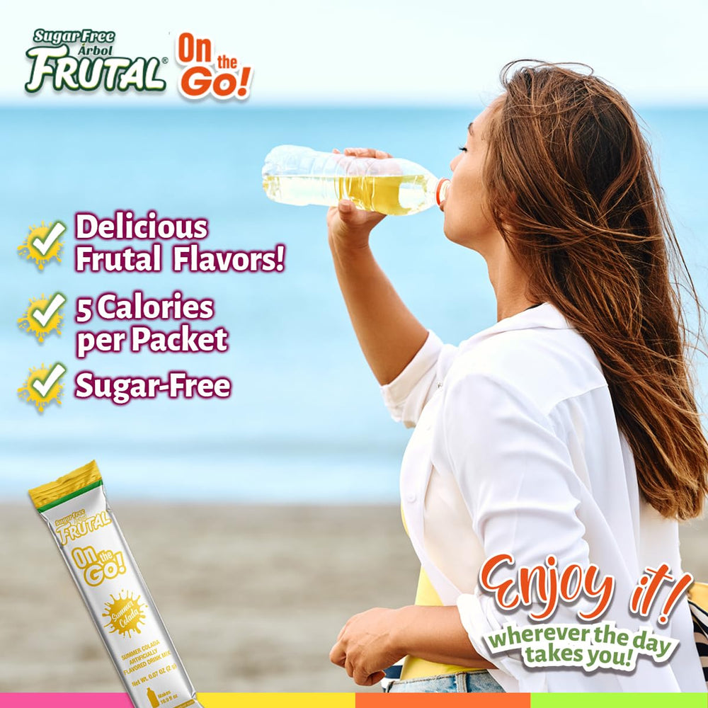 Arbol Frutal Summer Colada flavor in glass with tropical aroma.