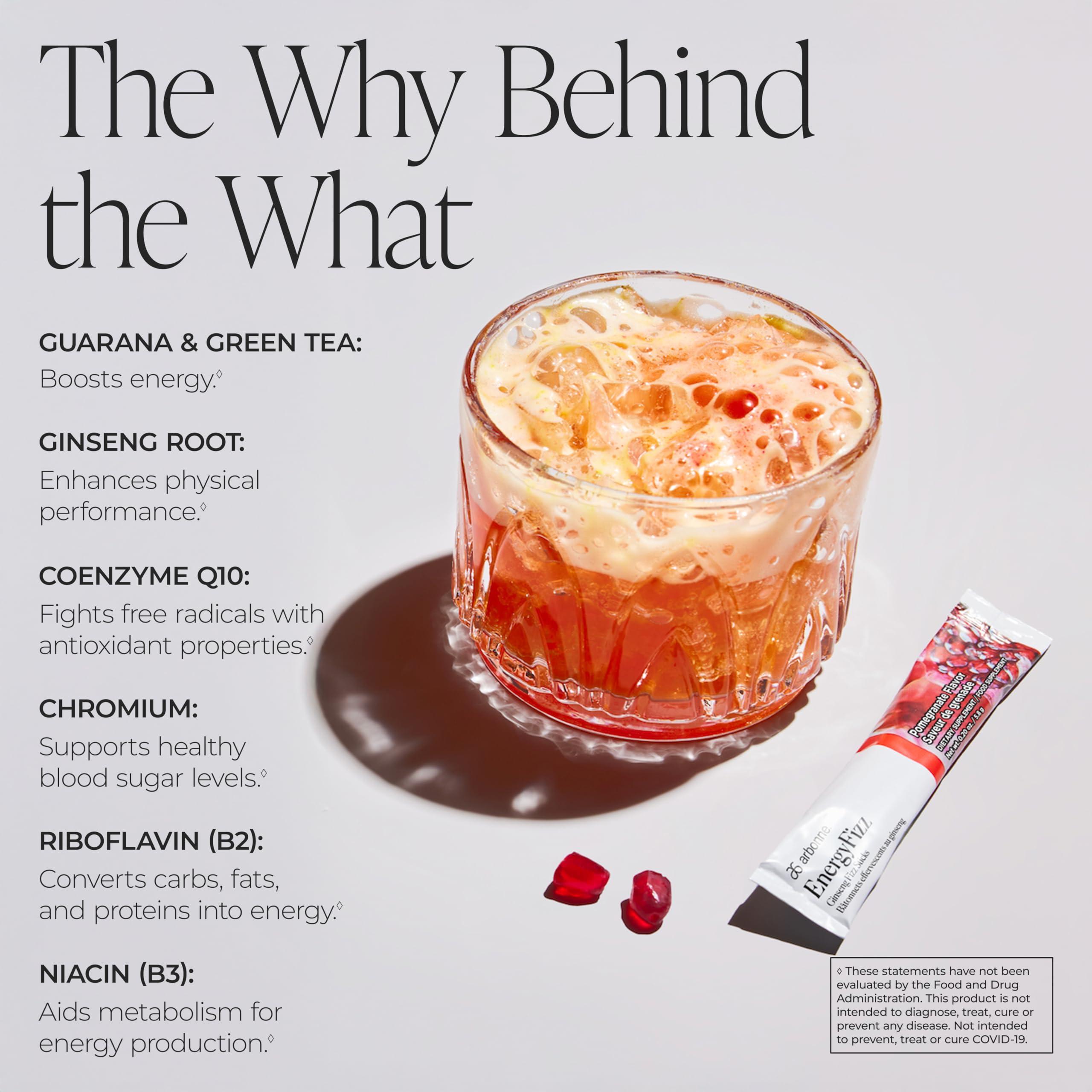 Arbonne Energy Sticks highlighting caffeine from guarana and green tea for clean alertness.