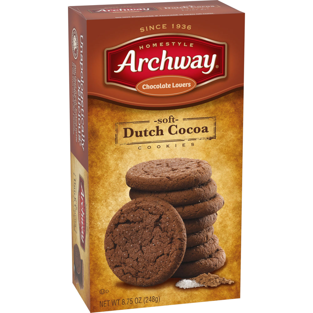 Archway Dutch Cocoa Cookies packaging and outer label emphasizing quality dairy