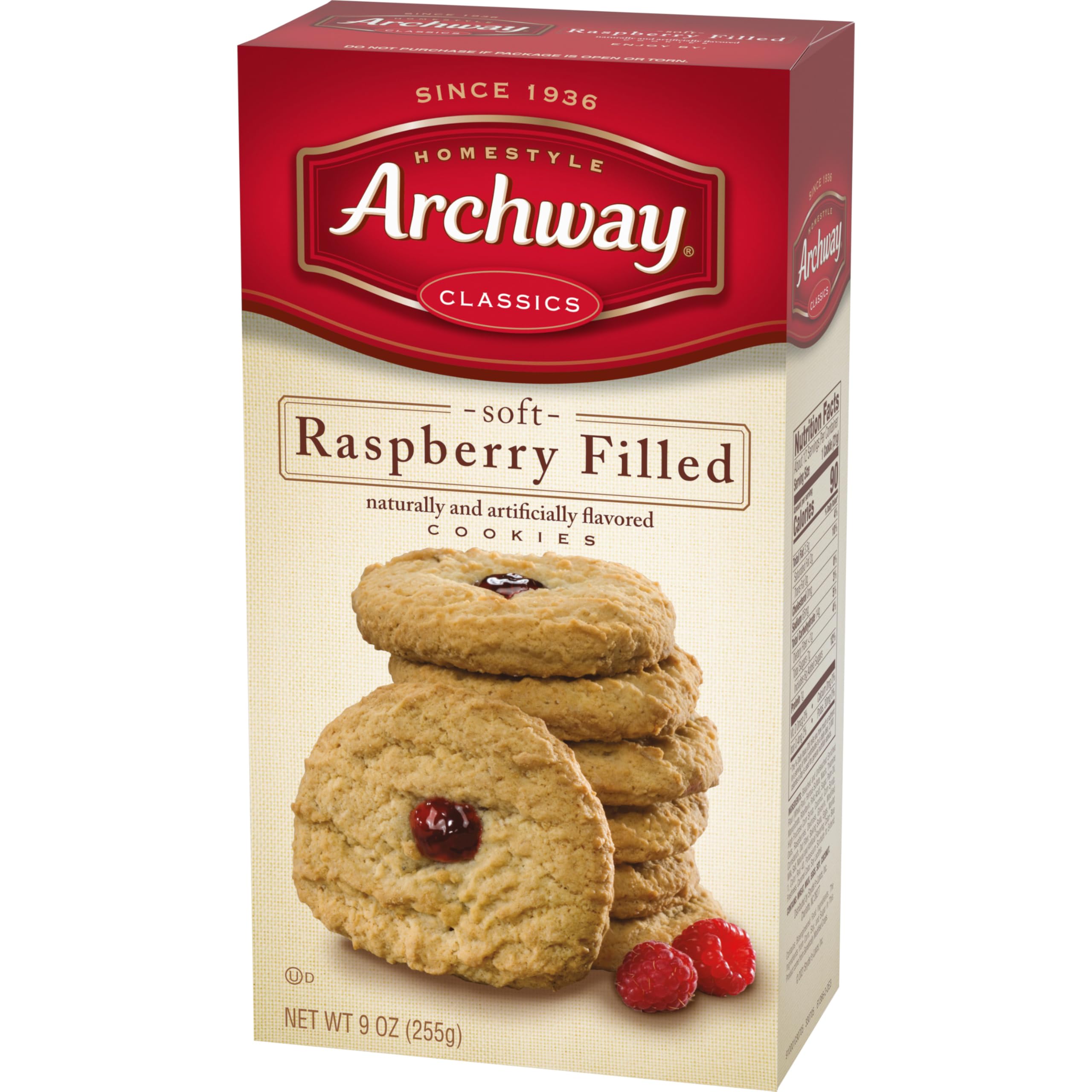 Archway Raspberry Filled Cookies with kosher dairy mark
