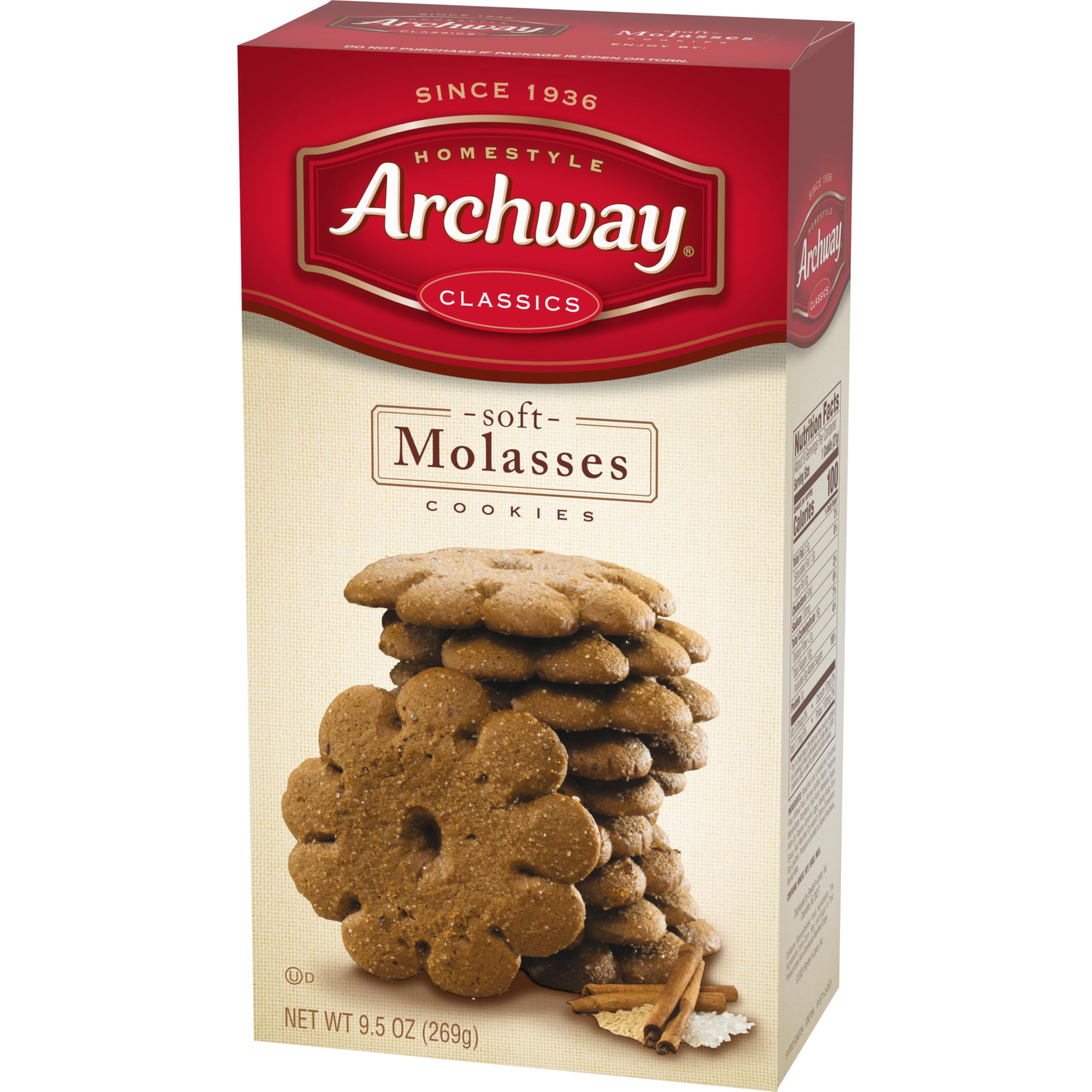 Archway soft molasses cookies box open, easy sharing for gatherings