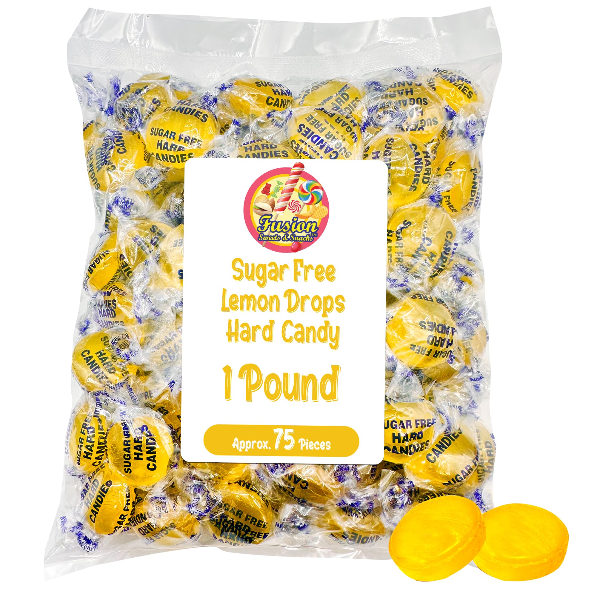 Arcor sugar-free lemon drops in a bulk bag with bright lemon flavor for keto snacking.