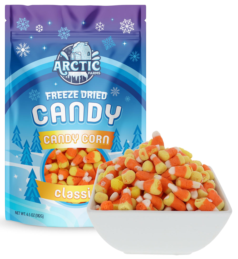 Arctic Farms Freeze Dried Candy Corn in bowl ready for sharing.