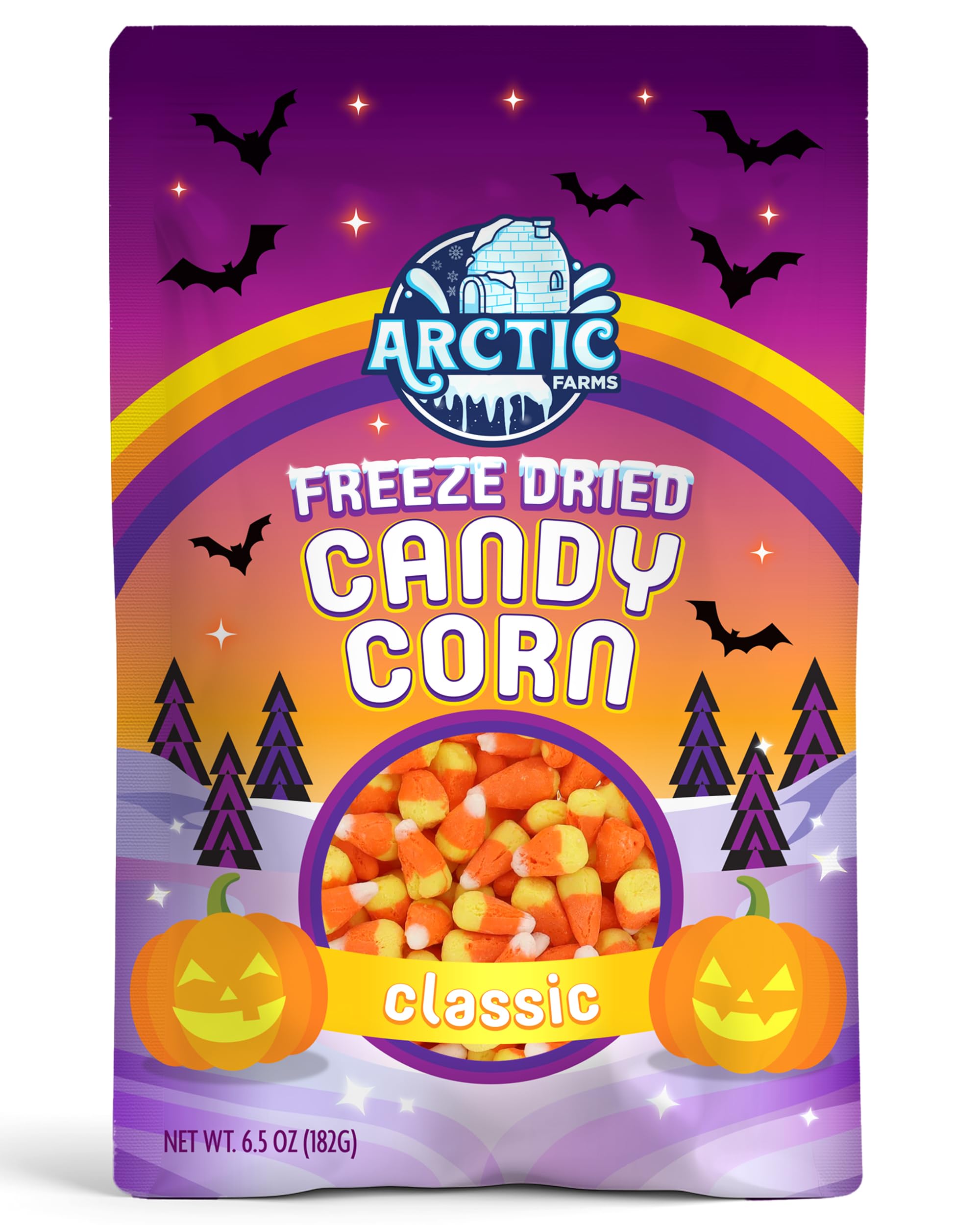 Arctic Farms Freeze Dried Candy Corn snack-time scene for quick on-the-go enjoyment.