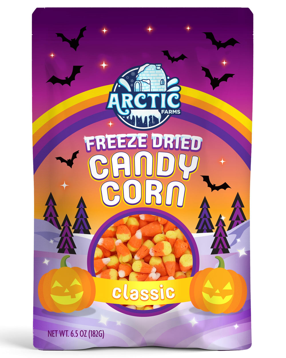 Arctic Farms Freeze Dried Candy Corn snack-time scene for quick on-the-go enjoyment.