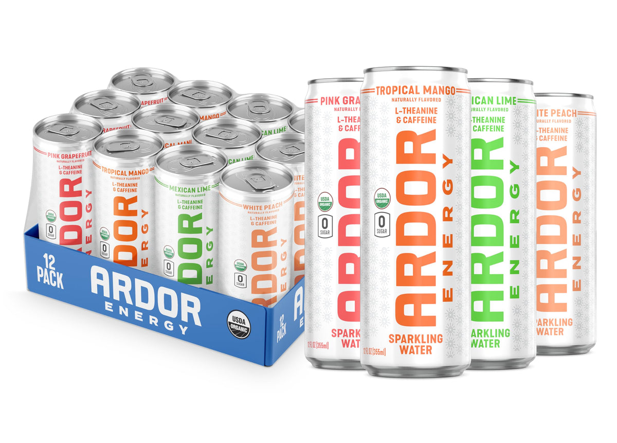 ARDOR Energy tropical variety pack can, showcasing refreshing energy on the go.