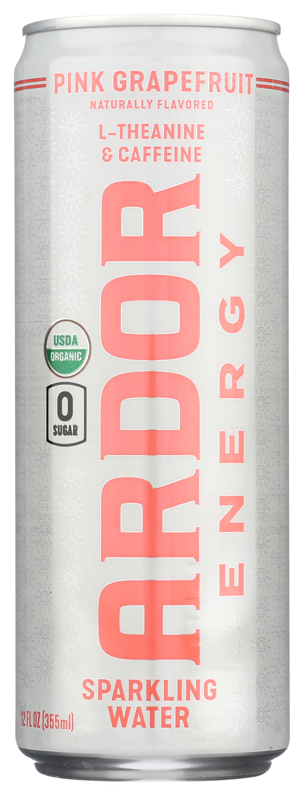 ARDOR Pink Grapefruit Sparkling Energy Water can with bright label for a refreshing pick-me-up.