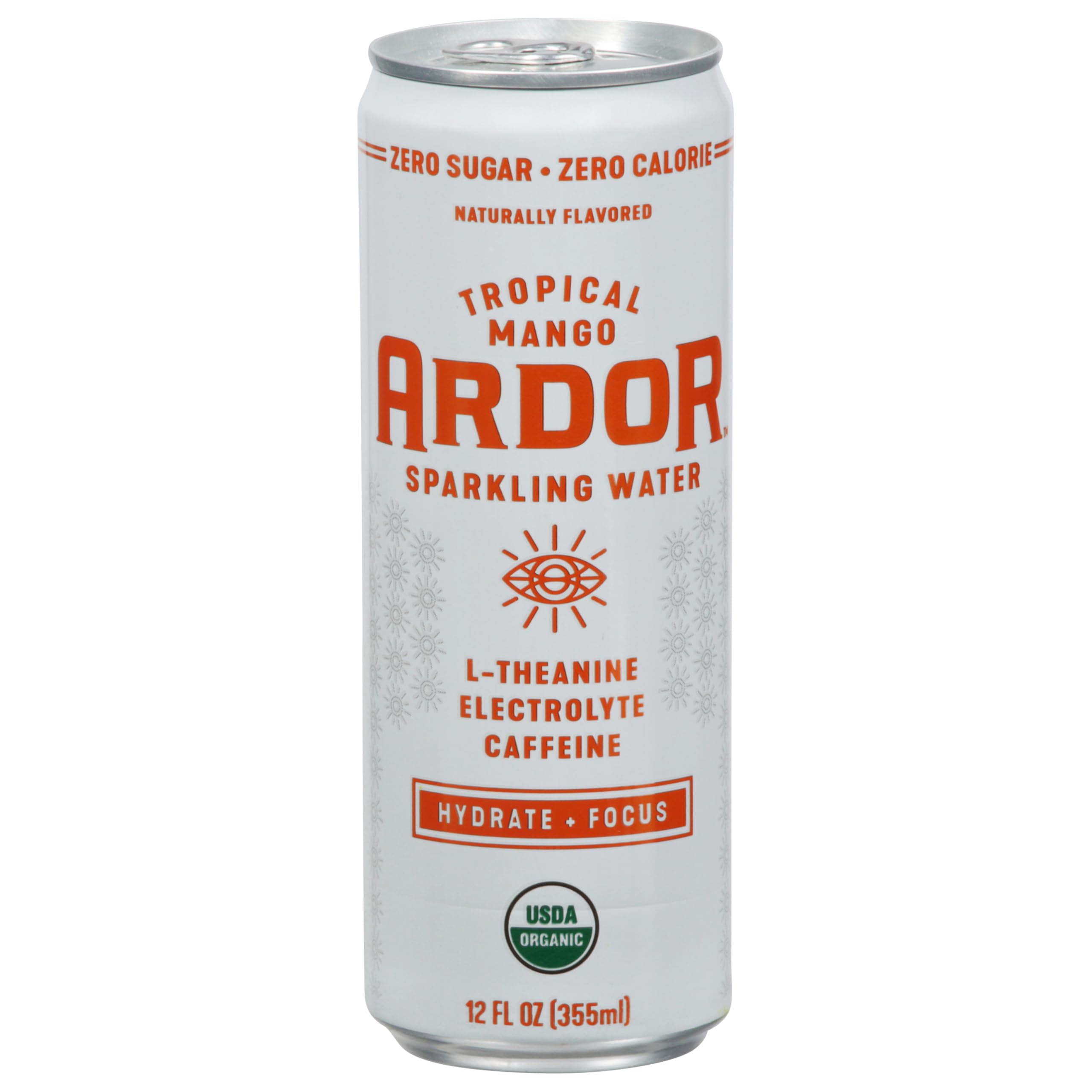 Ardor Tropical Mango sparkling energy water can for on-the-go refreshment