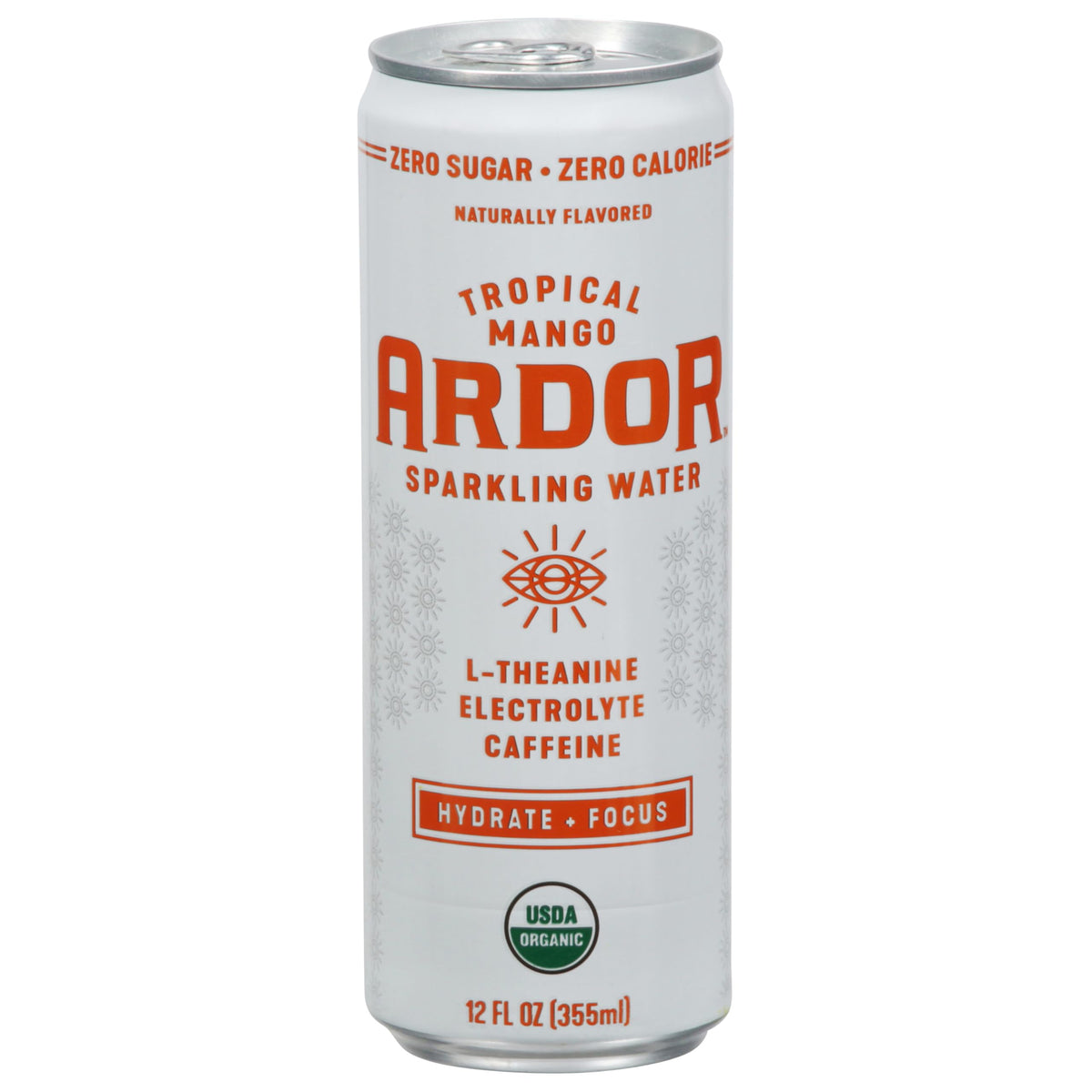Ardor Tropical Mango sparkling energy water can for on-the-go refreshment