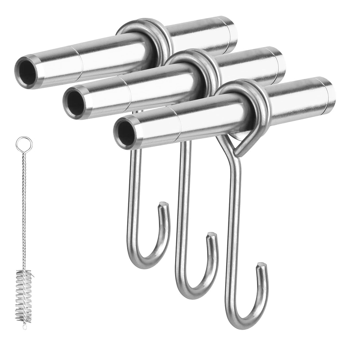 ARGCONNER stainless steel maple syrup taps kit with spiles and hooks for efficient sap collection.