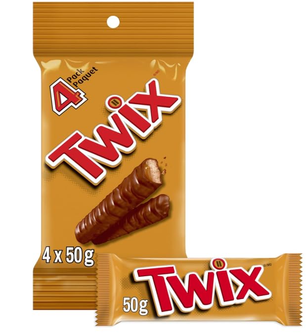 ARILON TWIX packaging four-pack emphasizes freshness and easy sharing