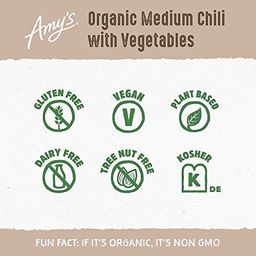 Arisan Amy's Organic Chili with Vegetables dairy-free and nut-free convenience.