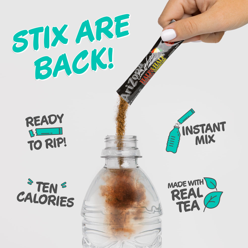 Stix in a water bottle with lemon, illustrating on-the-go half tea half lemonade