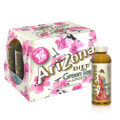 Arizona Diet Green Tea 16oz bottle front view, low-calorie refreshment.