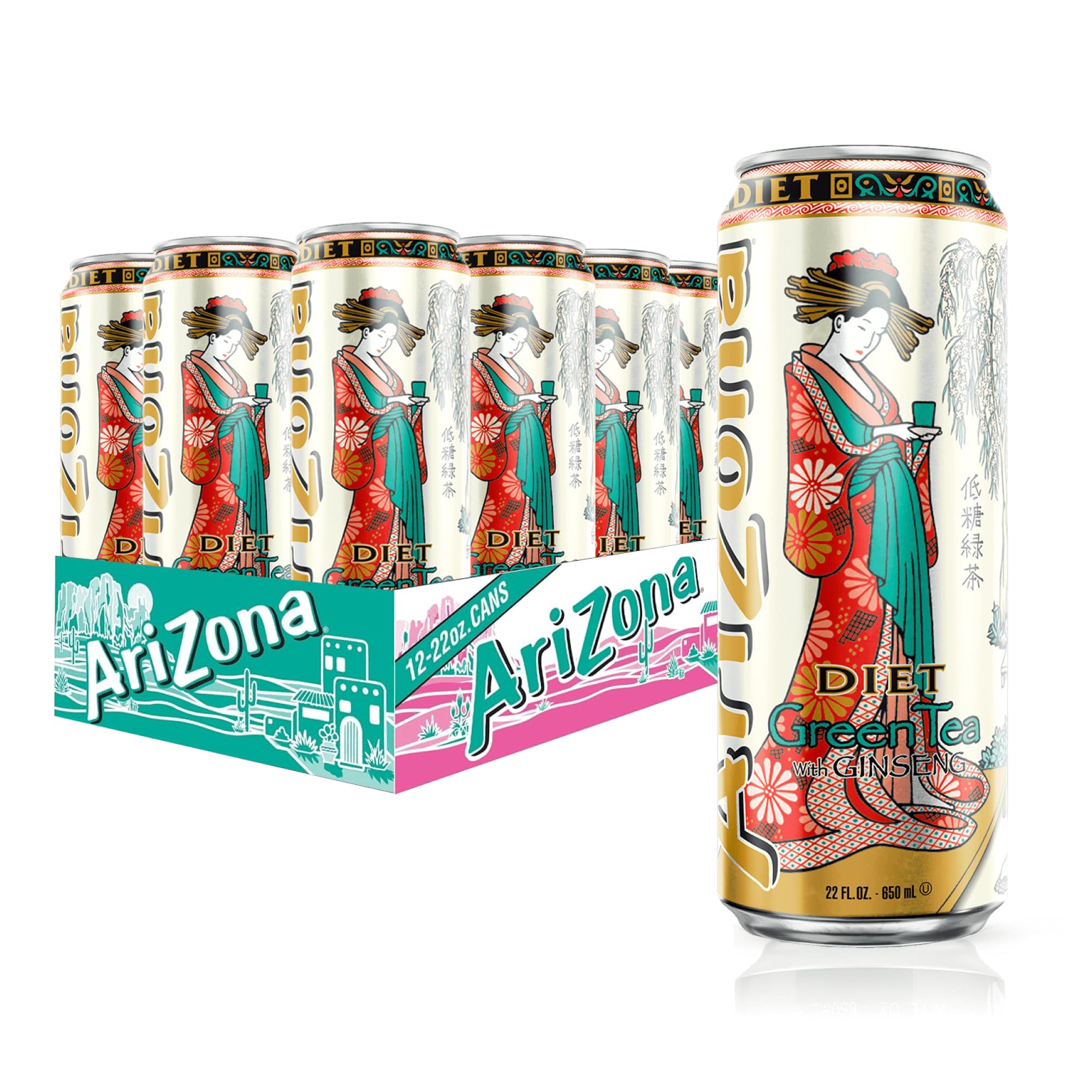 Arizona Diet Green Tea big can 22 oz offers refreshing, low-calorie pleasure for busy days