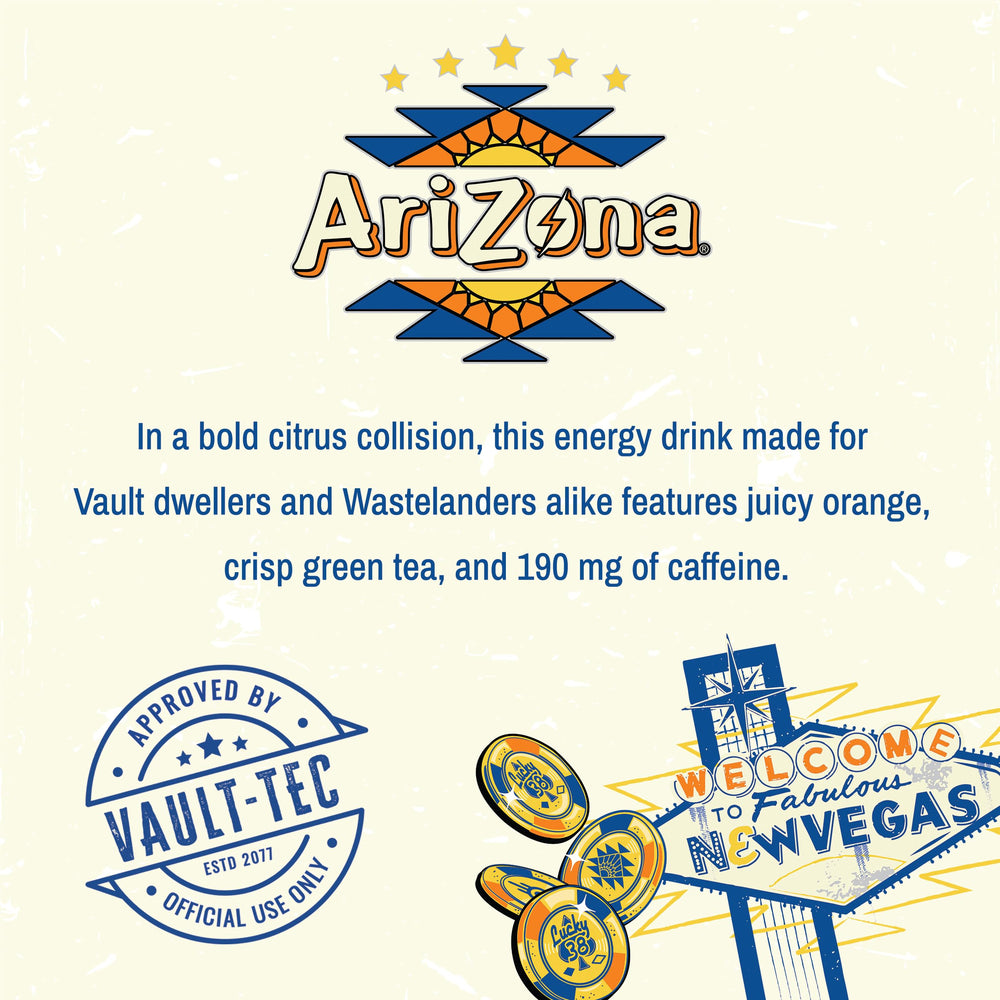 Arizona Fallout can back shows caffeine content and flavor notes for informed choice