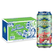 AriZona Fallout red apple green tea energy can with bold flavor and caffeine boost