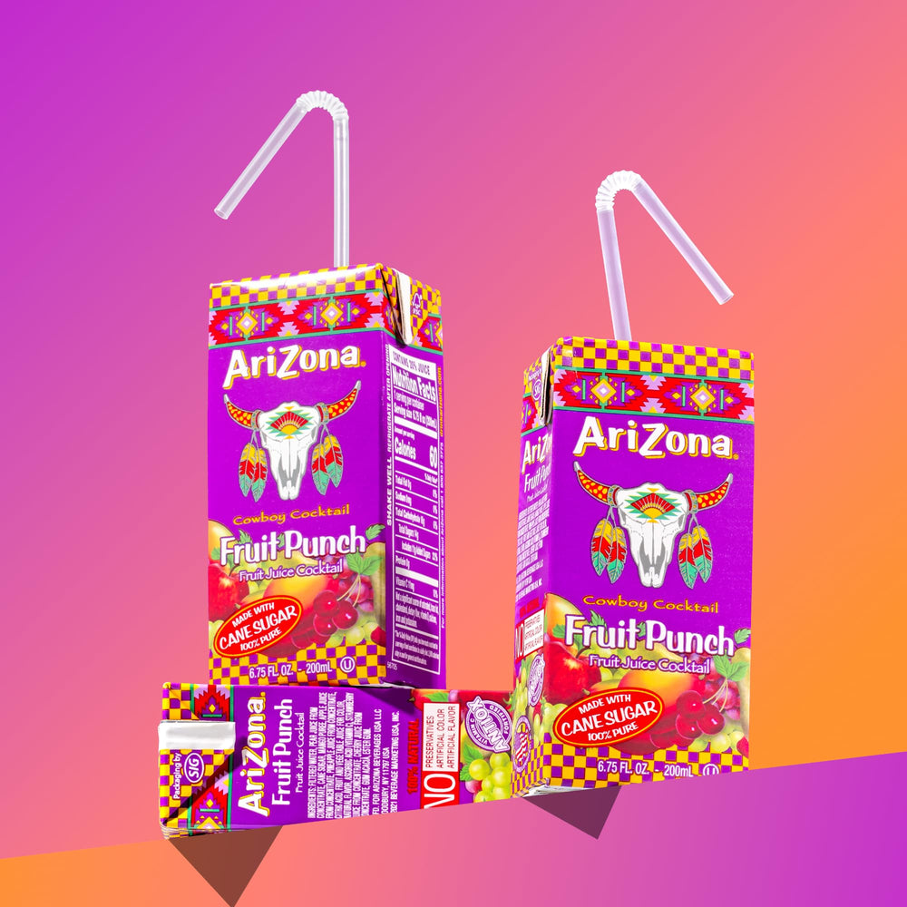AriZona Fruit Punch Tetra Box stored in the fridge for easy cooling