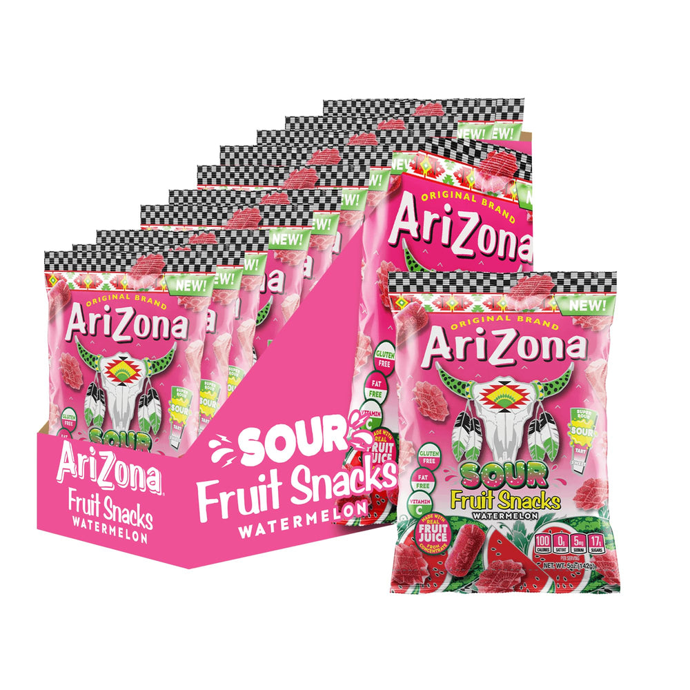 Arizona Fruit Snacks Sour Watermelon 5oz bag, chewy bites for lunchboxes