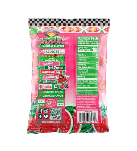 Arizona Sour Watermelon snacks on the go in a resealable pouch