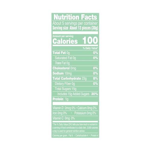AriZona Green Tea Fruit Snacks gluten-free label on pack