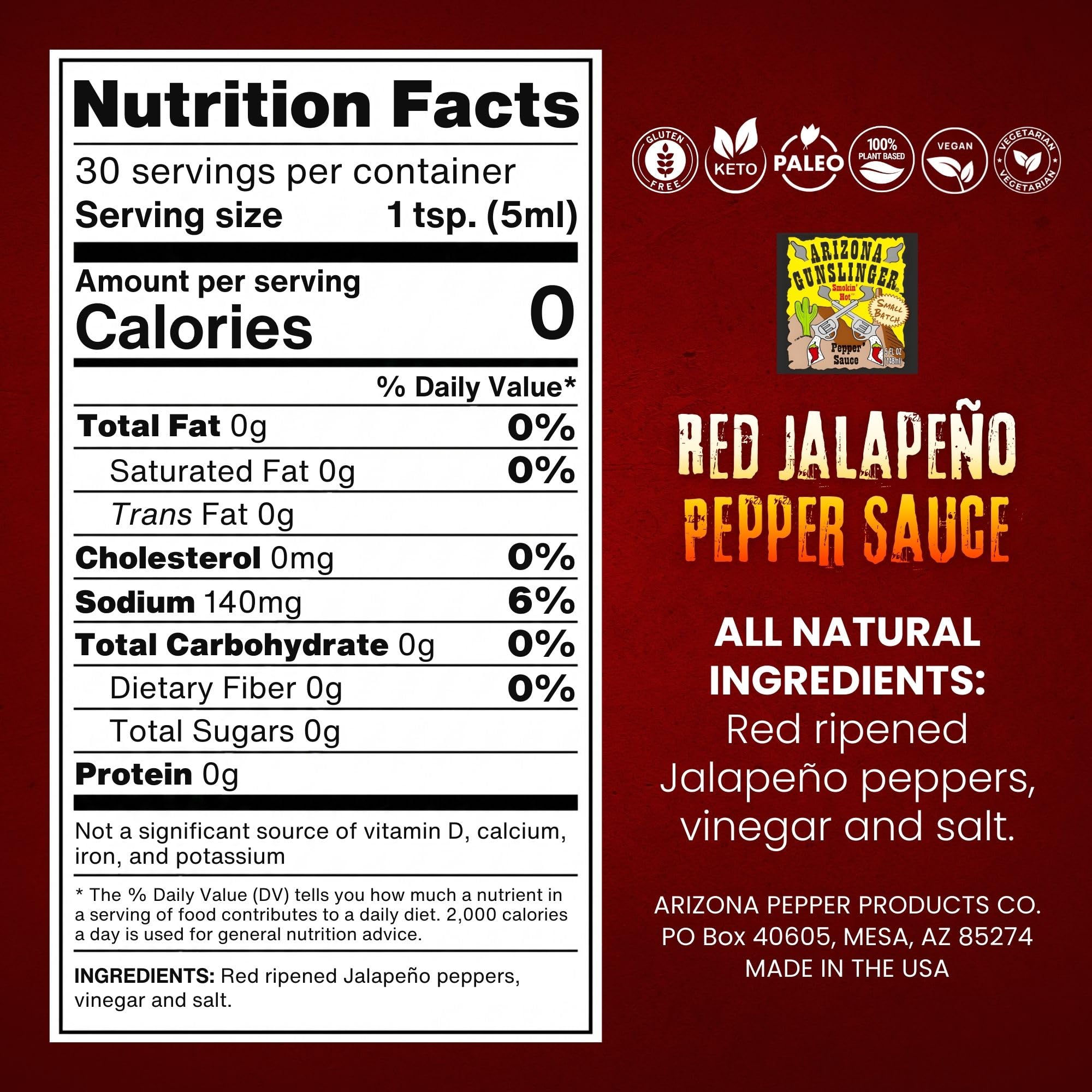Arizona Gunslinger hot sauce pour shows thick texture for wings and tacos.