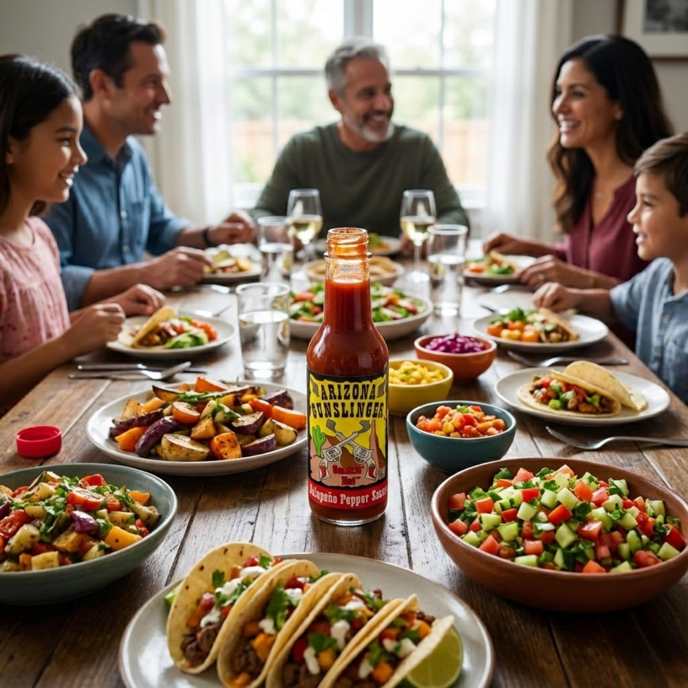 Arizona Gunslinger sampler pack image conveys variety for a hot sauce collection.