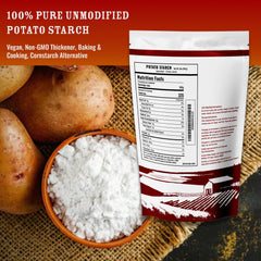 Arizona Kitchen Supply potato starch being poured for a smooth slurry