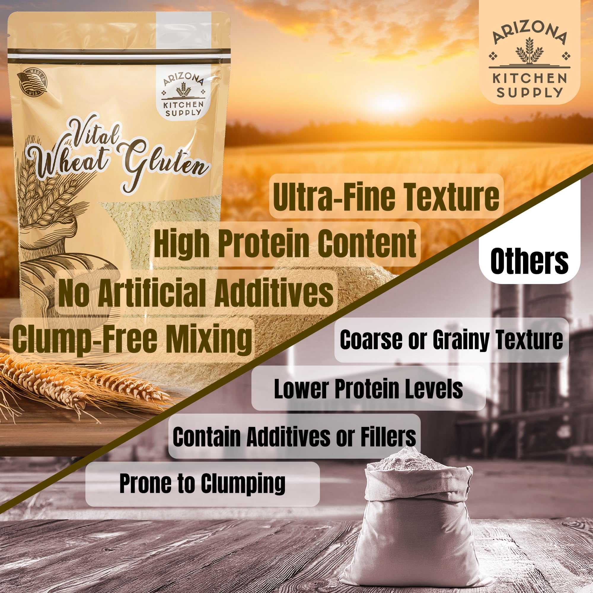 ARIZONA KITCHEN SUPPLY Vital Wheat Gluten aids keto friendly loaves with better crumb.
