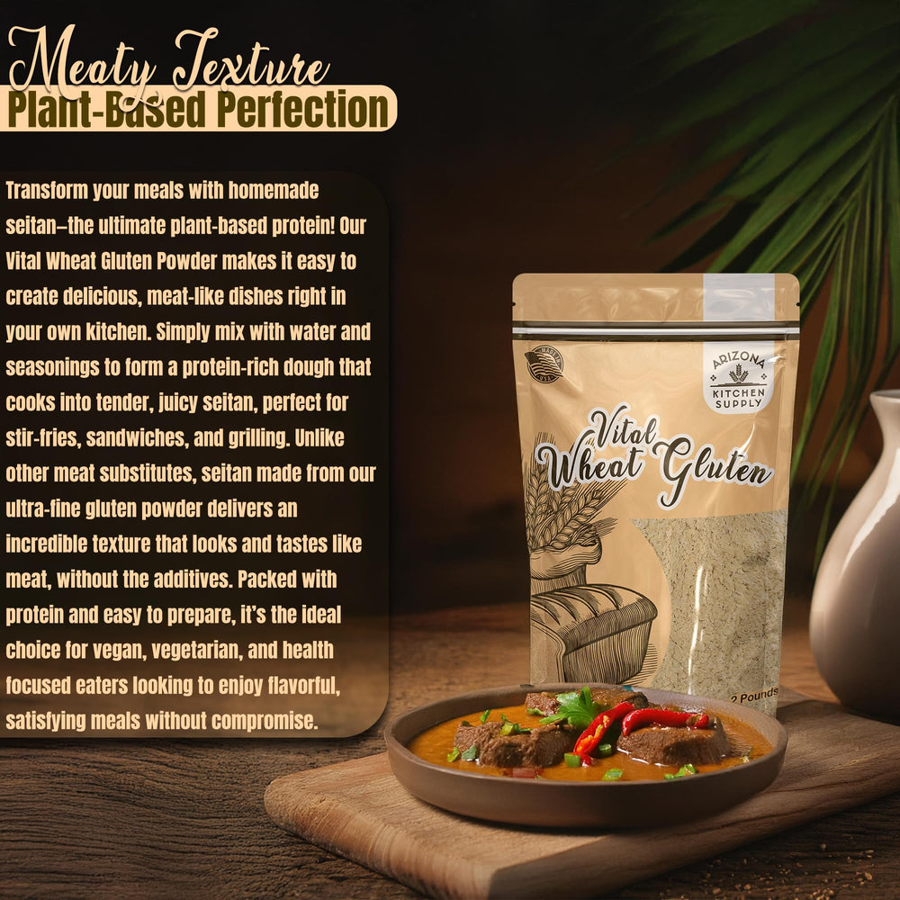ARIZONA KITCHEN SUPPLY Vital Wheat Gluten comes in a resealable bag for lasting freshness.